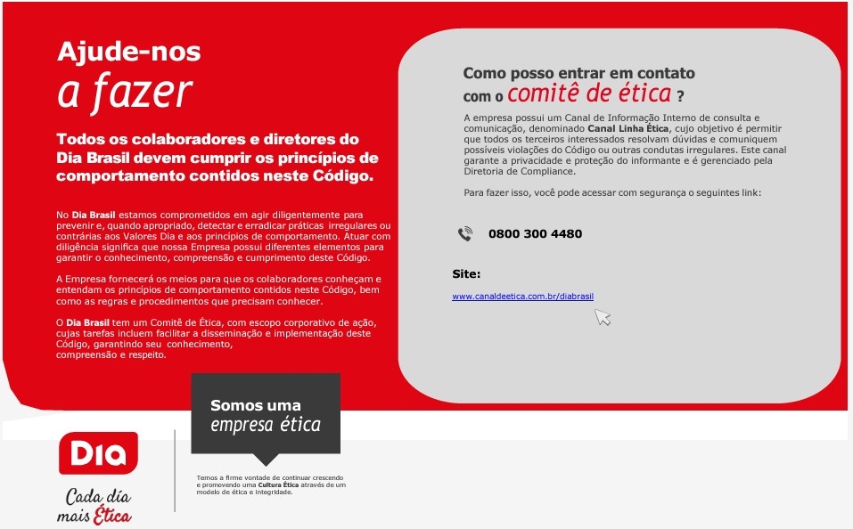 Imagem com as informações do Código de Ética